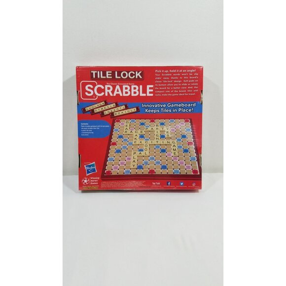 SCRABBLE Tile Lock Crossword Game Family Game Night Kids 8+ & Adults - Picture 2 of 11